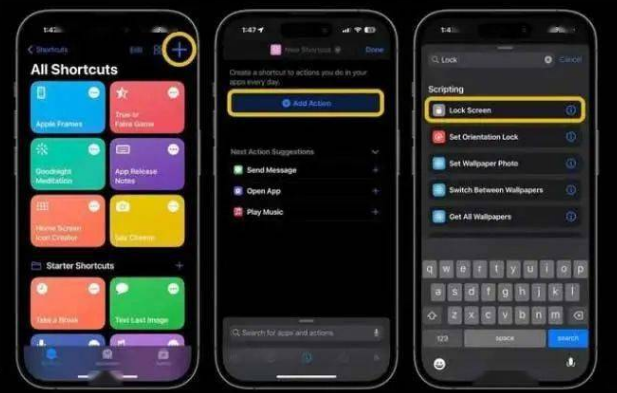新平苹果14锁屏维修店分享iPhone14升级iOS16.4后如何创建锁屏快捷方式 